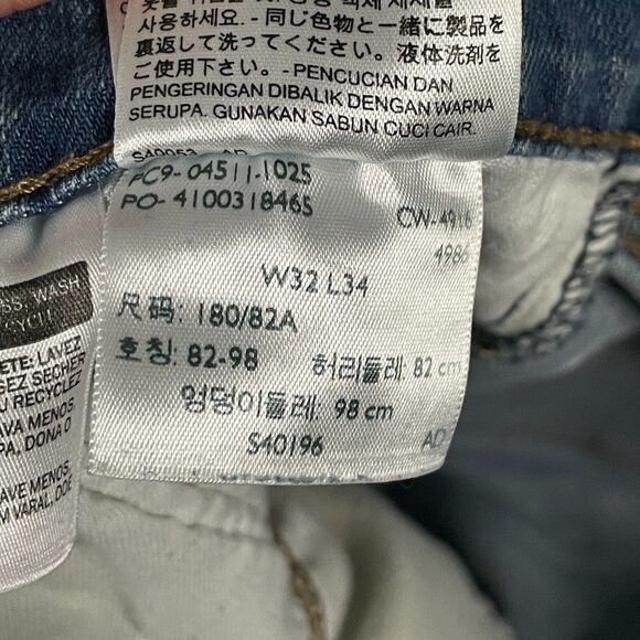 Levis Jeans Mens 32x34 (Fits 31x32) Blue 511 Slim Fit Light Wash Denim Stretch - Picture 5 of 16